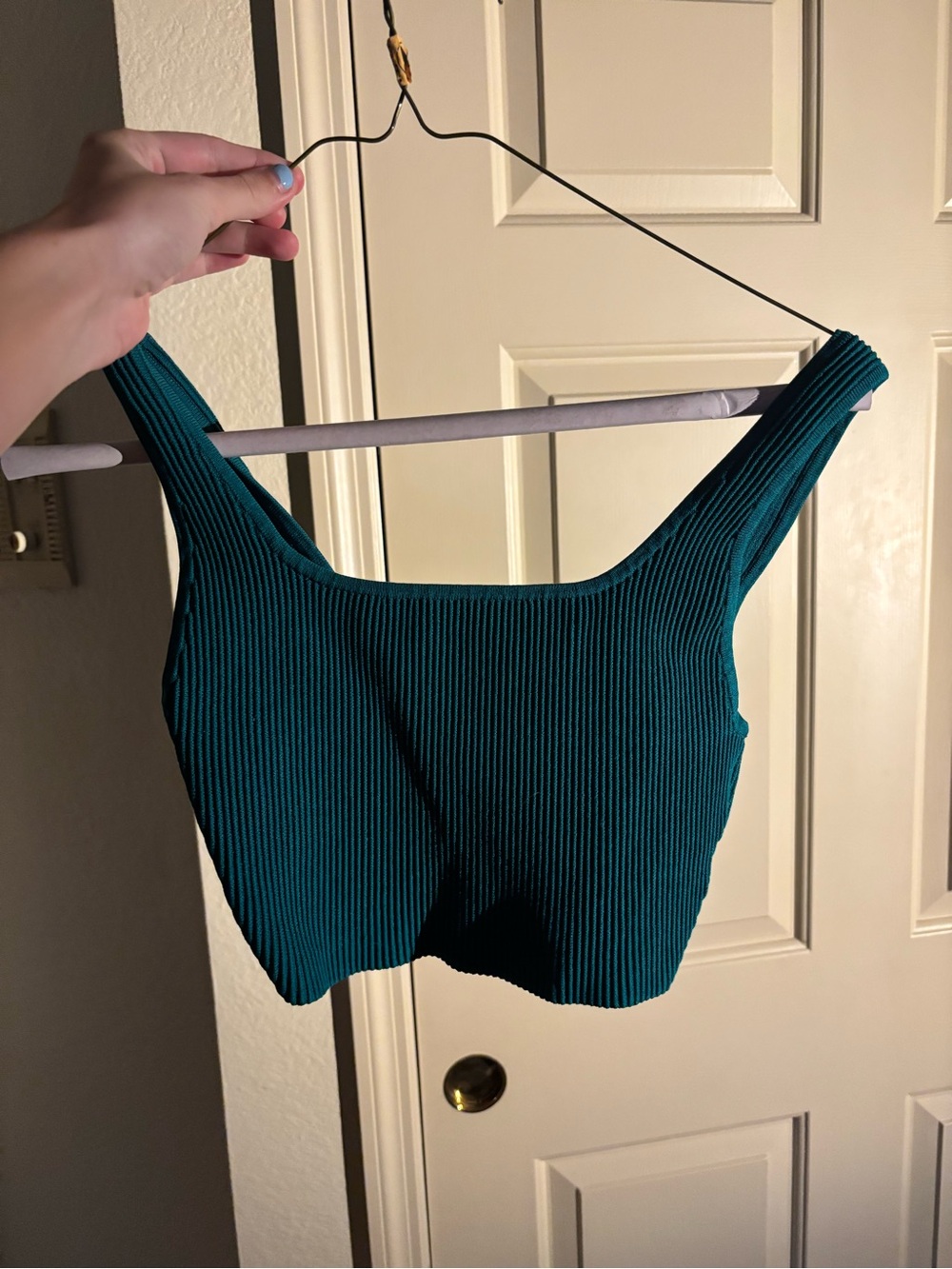 Cropped Aritzia teal tank top